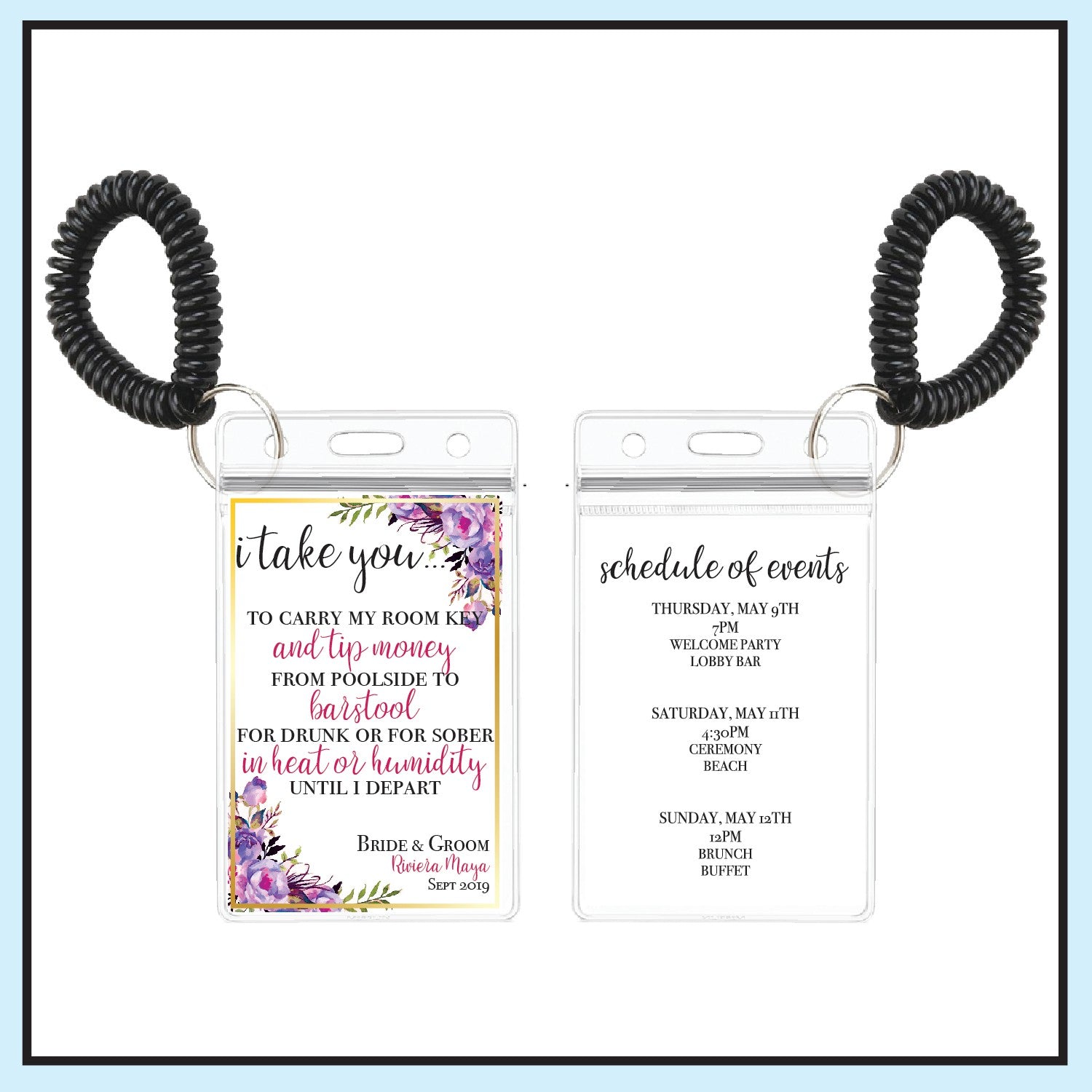 Purple | Floral Wedding Room Key Holder