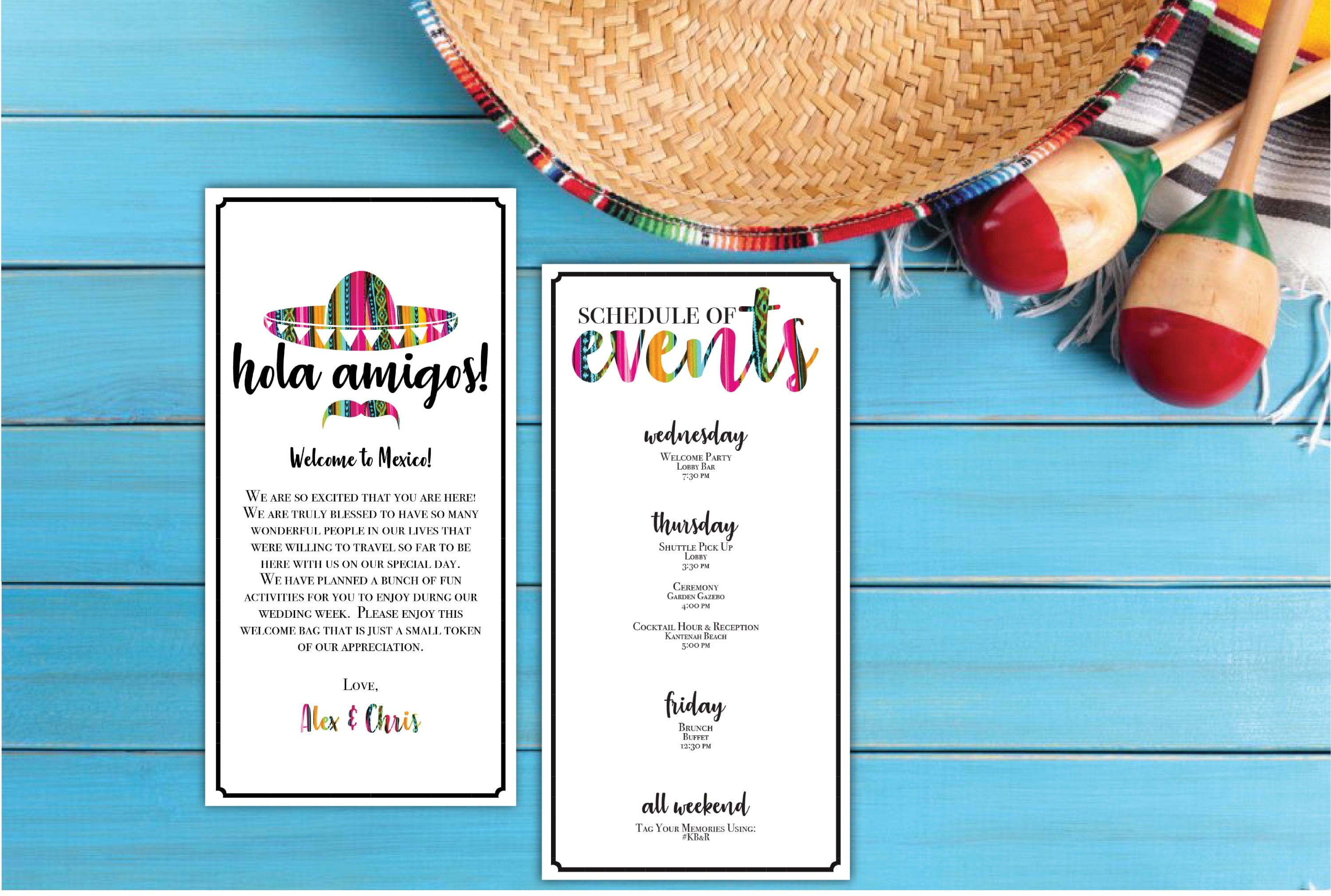 Mexico Destination Wedding Welcome Letter & Itinerary