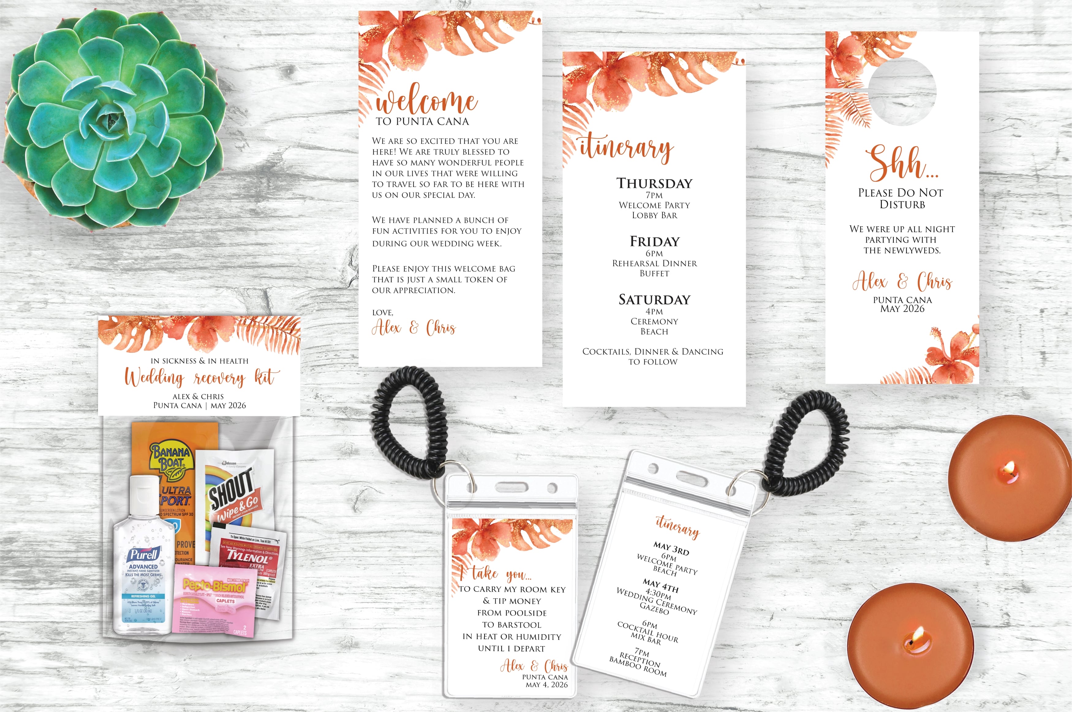 Tropical Burnt Orange Welcome Bag Collection