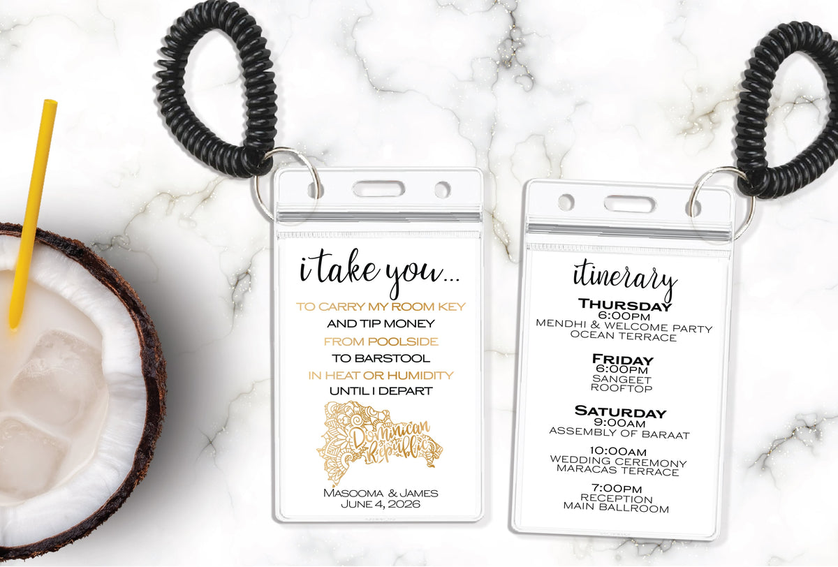 Indian Destination Wedding Room Key Holder and Itinerary - Mandala Map ...