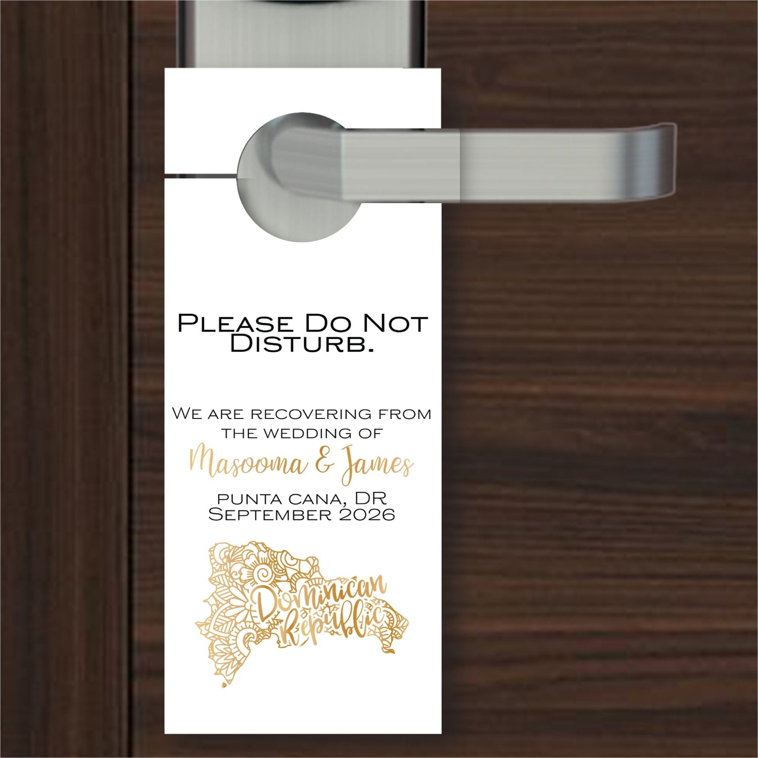 Hotel Wedding Door Hanger | Mandala Map