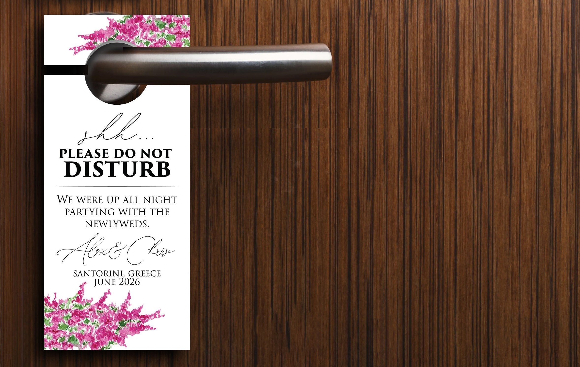 Personalized Destination Wedding Door Hangers - Greece