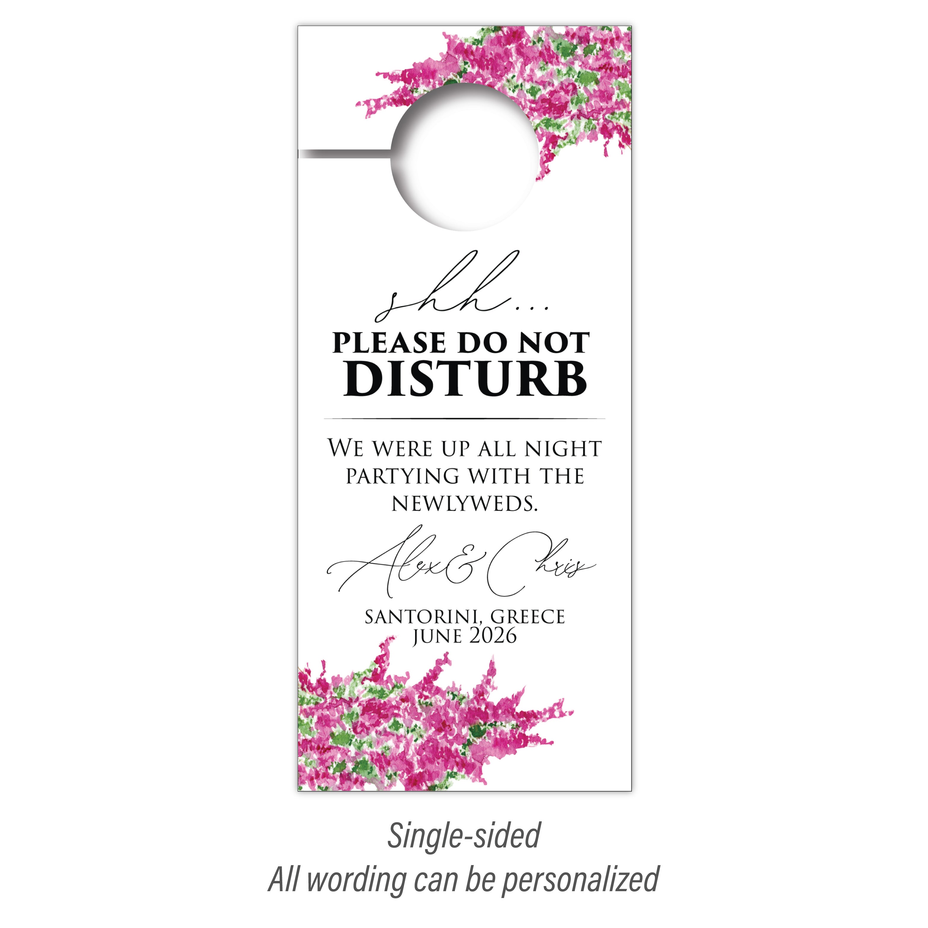 Personalized Destination Wedding Door Hangers - Greece