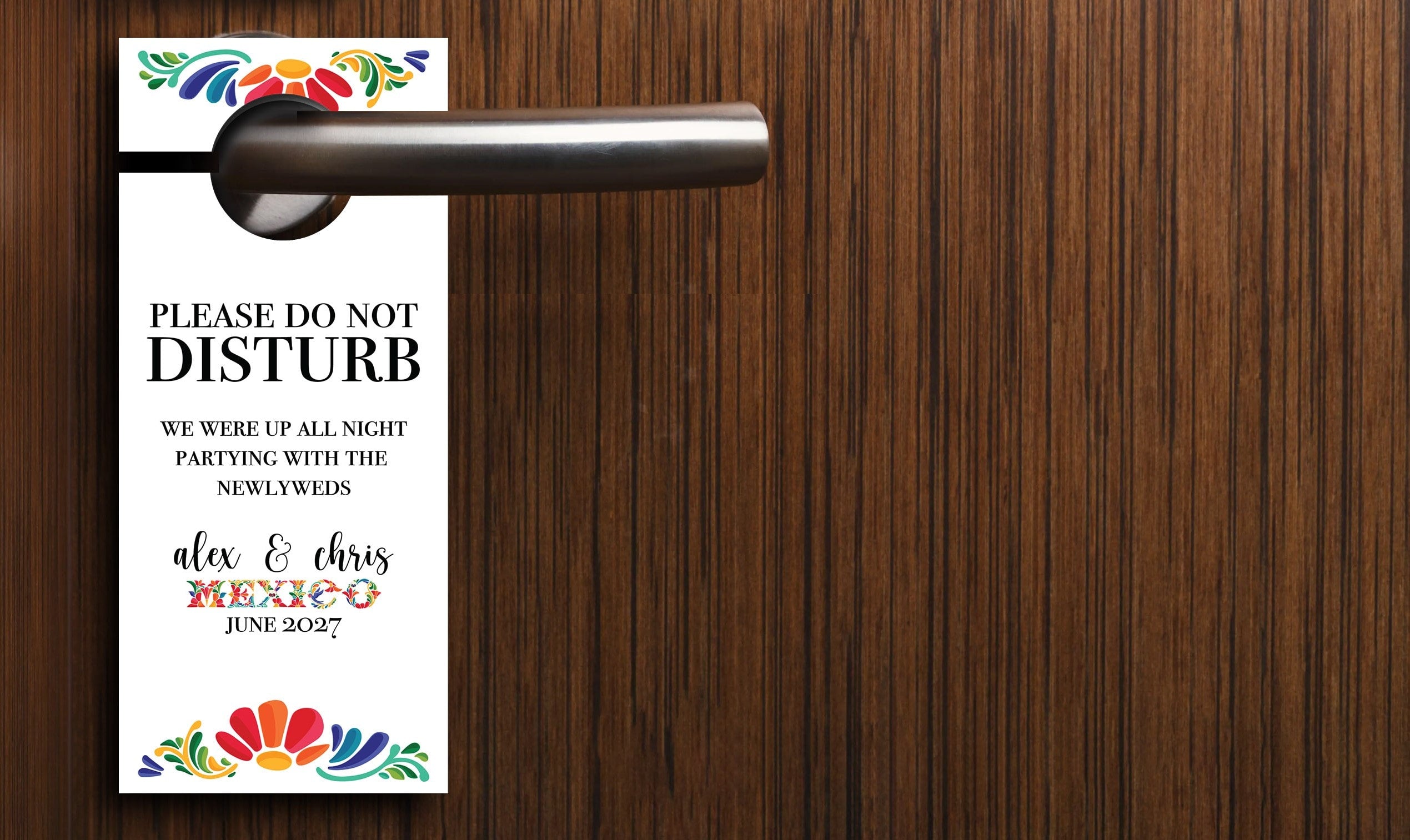 Resort Do Not Disturb Door Hanger - Vibrant Mexican Pattern