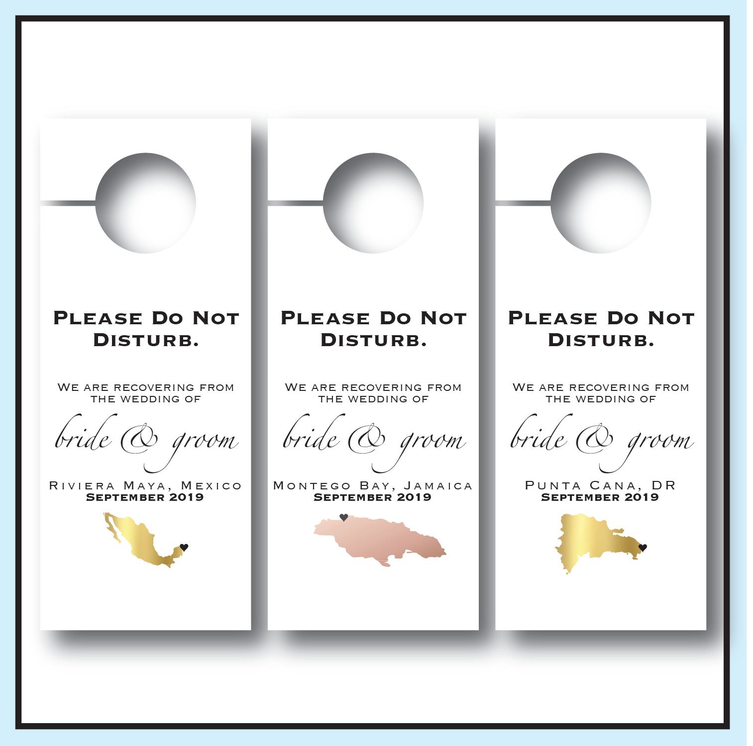 Destination Wedding Door Hangers | Do Not Disturb Sign