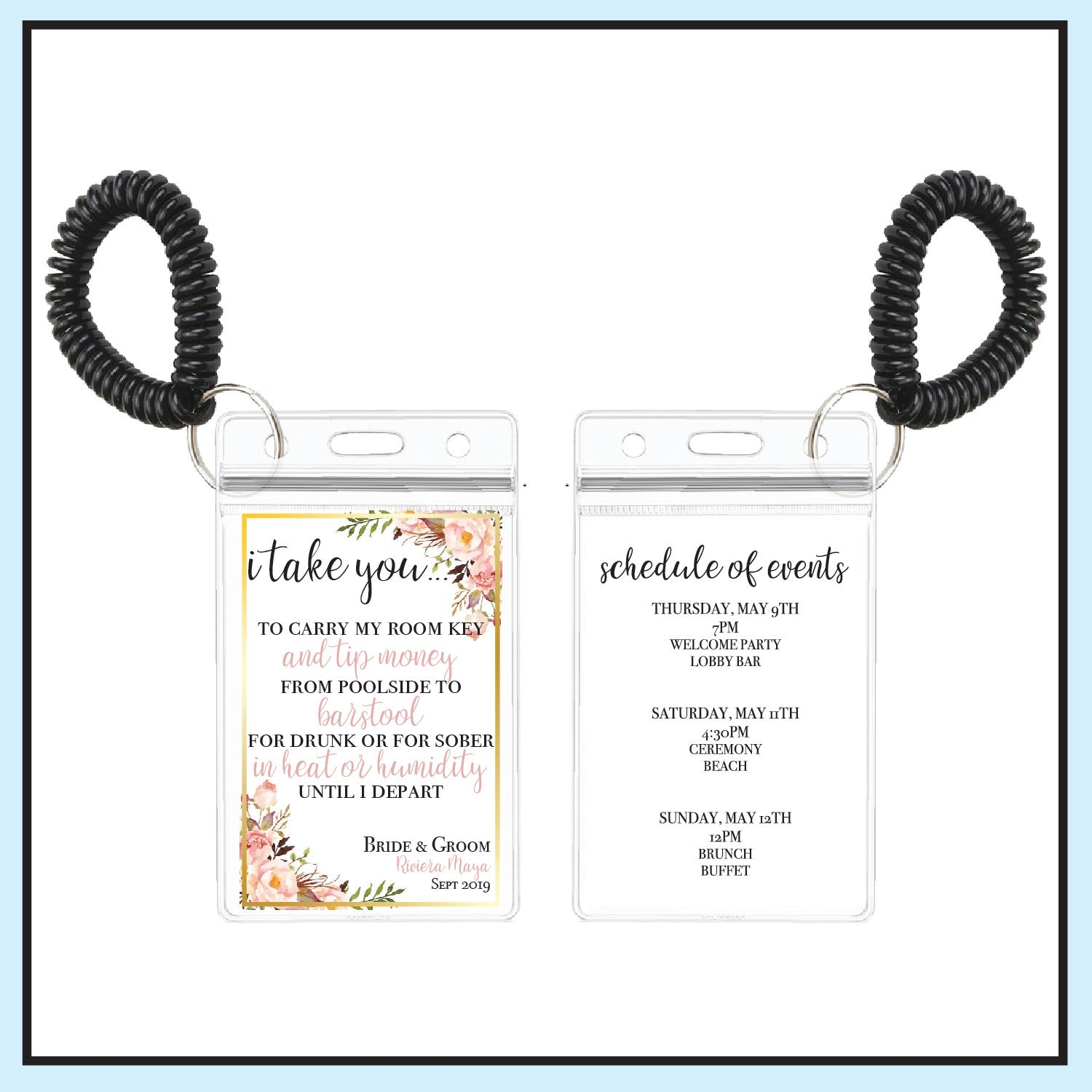 Blush | Floral Wedding Room Key Holder