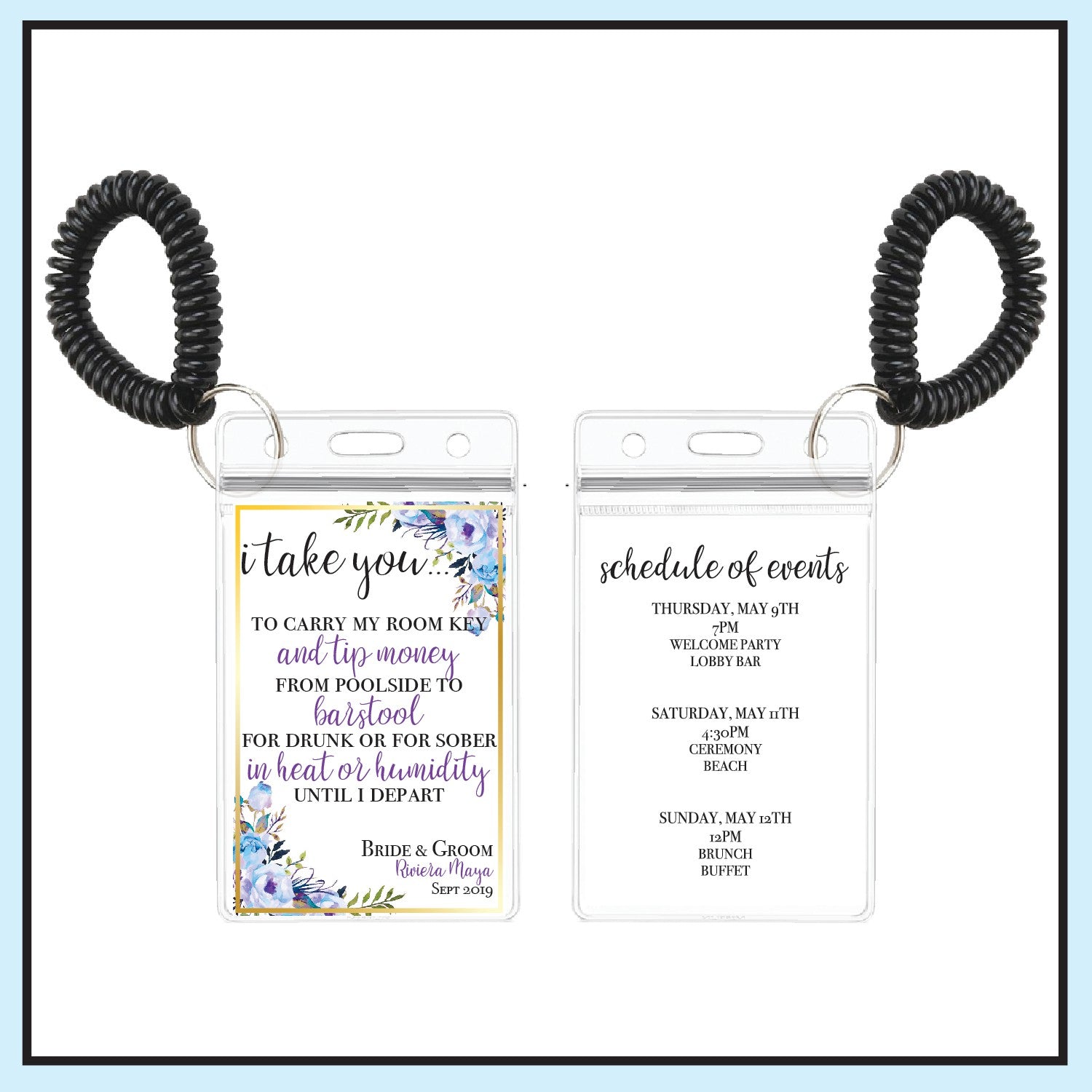 Blue | Floral Wedding Room Key Holder