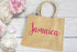 Burlap Destination Wedding Welcome Bag personalized with magenta pink text