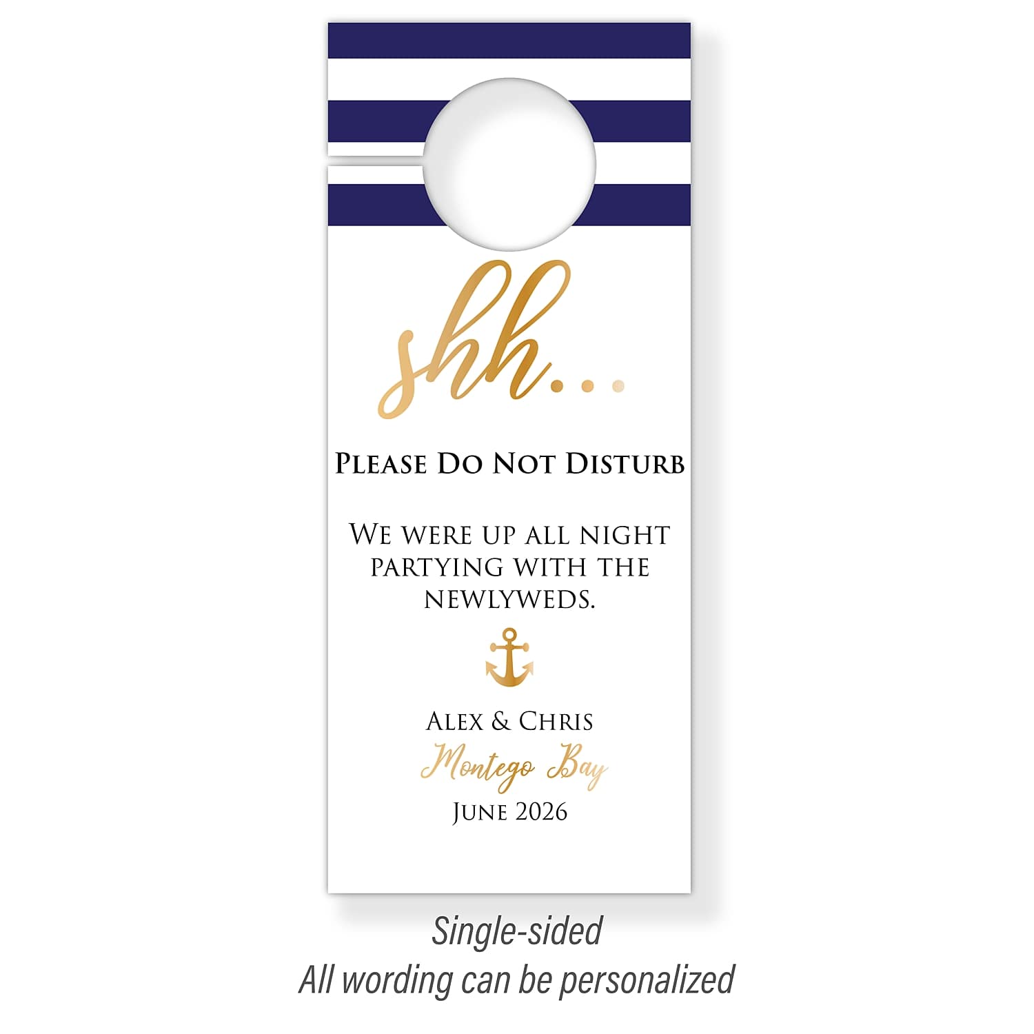Personalized Destination Wedding Door Hangers - Nautical Wedding